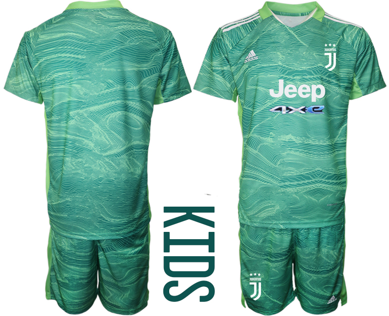 Juventus green goalkeeper kids 2021/22 Soccer Kit